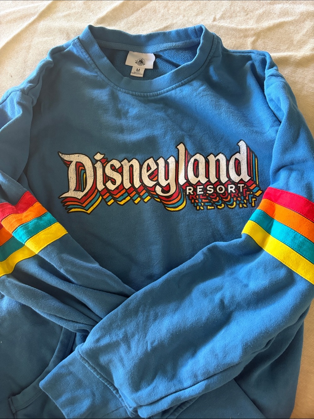 Disney Women’s Blue Rainbow-Stripes Pullover Sweatshirt